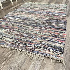 Boho Rag Colorful Rug Chindi Multi Color Rag Rug Living Room Rug Runner 42x61